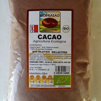 CACAO EN POLVO DESGRASADO 500 GR.