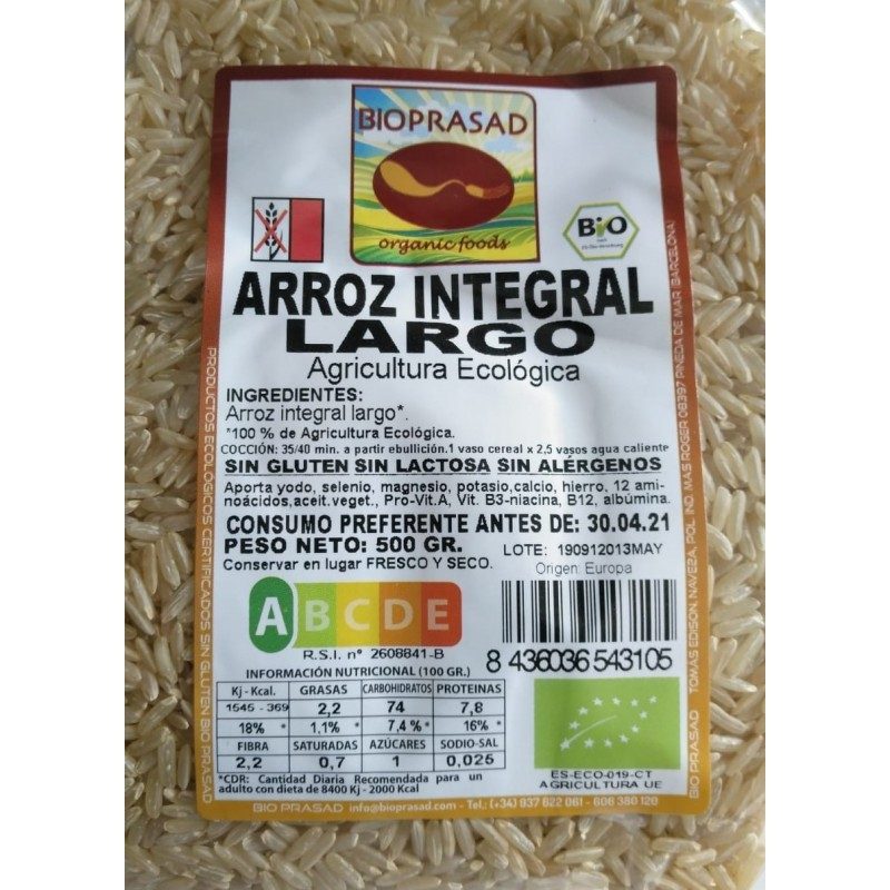 ARROZ LARGO INTEGRAL 500 GR. (foto 1)