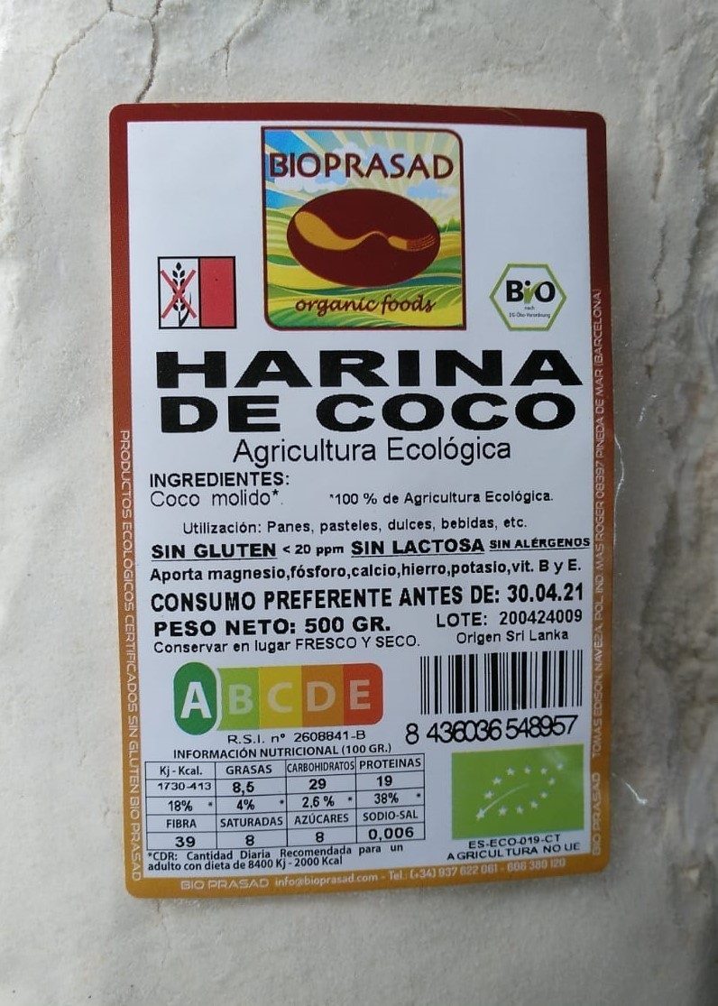 HARINA DE COCO 500 GR. (foto 1)