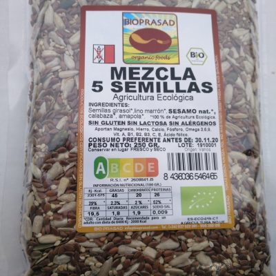MEZCLA 5 SEMILLAS PAN 250 GR.