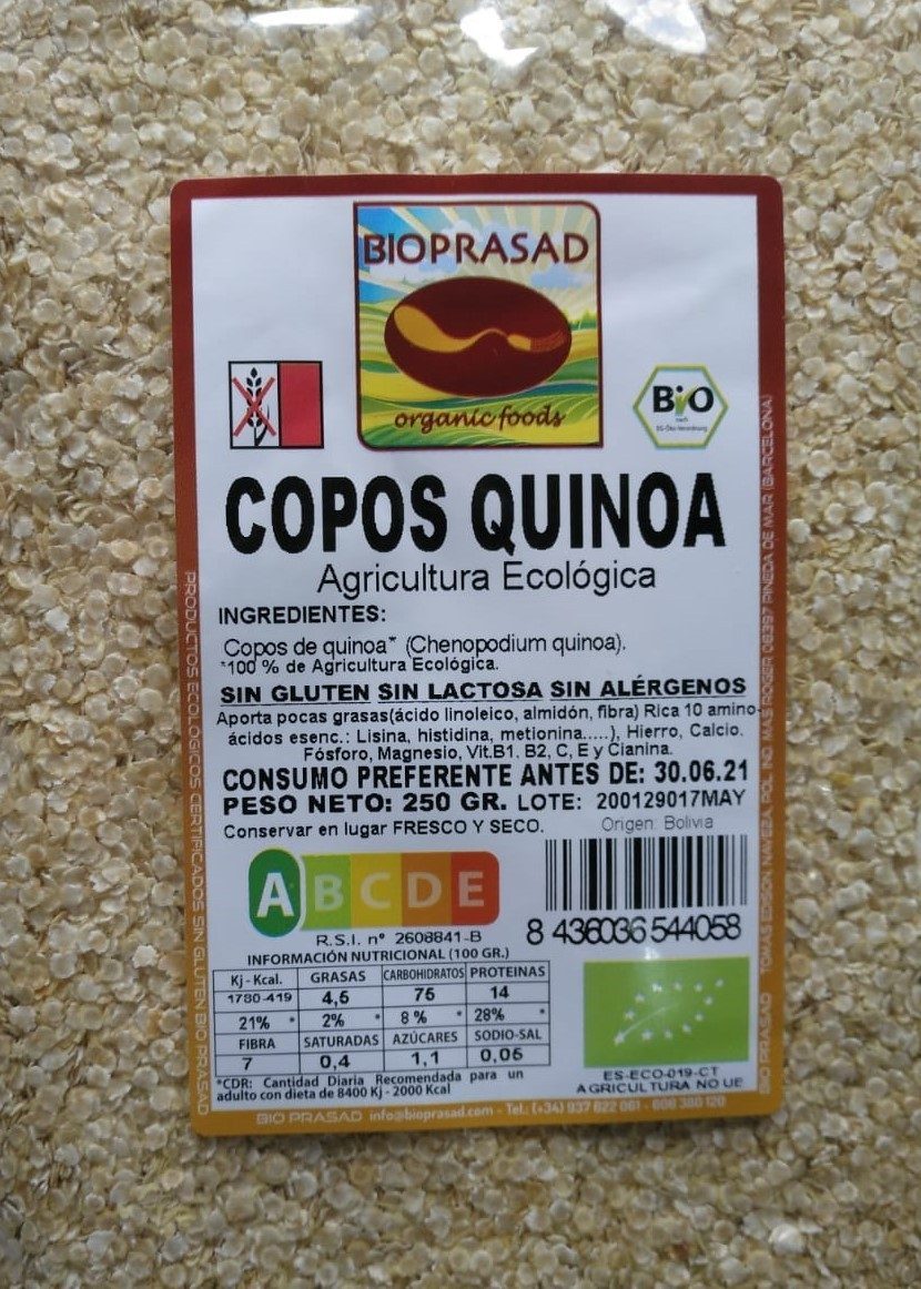 COPOS DE QUINOA REAL BLANCA 250GR. (foto 1)