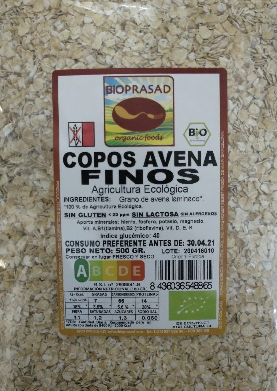 COPOS AVENA FINOS 500 GR. (foto 1)
