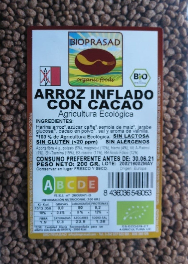 ARROZ INFLADO CON CACAO 200 GR. (foto 1)