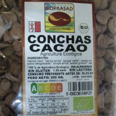 CONCHAS DE CACAO 200 GR.