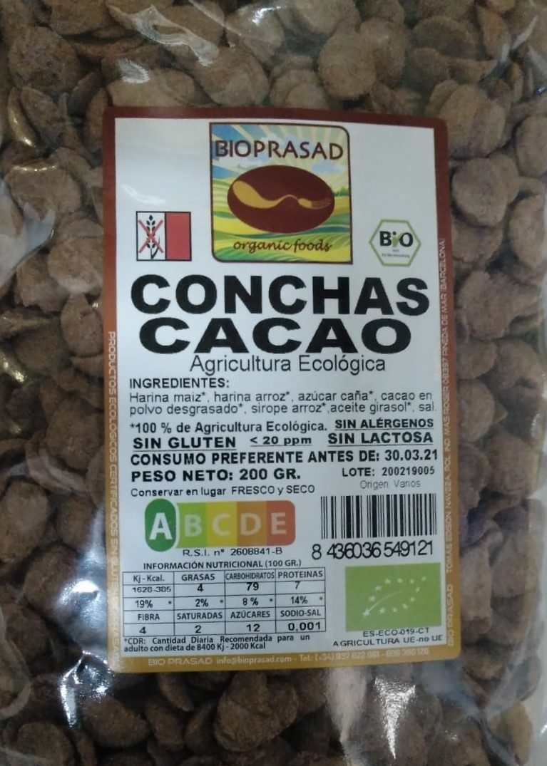 CONCHAS DE CACAO 200 GR. (foto 1)