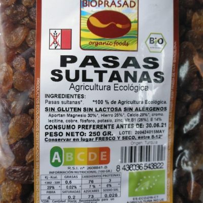 PASAS SULTANAS 250 GR.