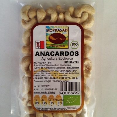 ANACARDOS ENTEROS 100 GR.