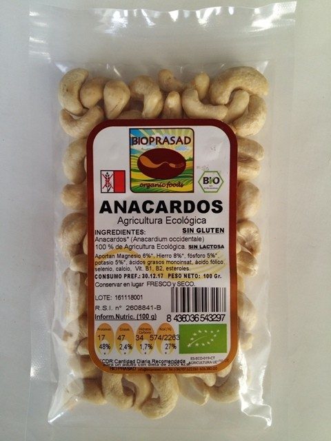 ANACARDOS ENTEROS 100 GR. (foto 1)